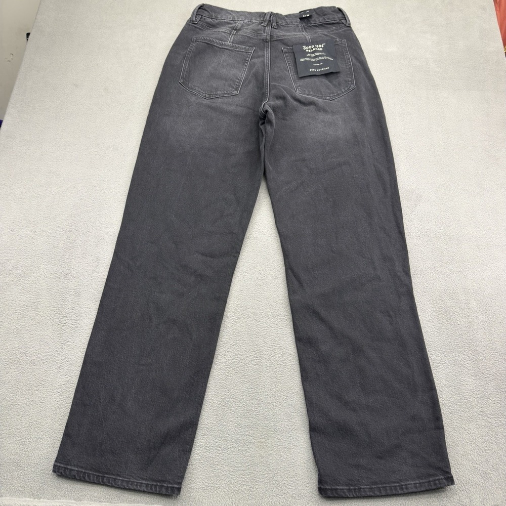 Good American Good 90s Mid Rise Jeans Sz 6 Black Baggy Vintage Inspired NWT 32" - Picture 14 of 16